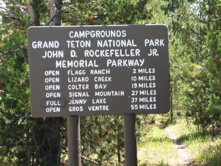 Teton Camp Ground Sign